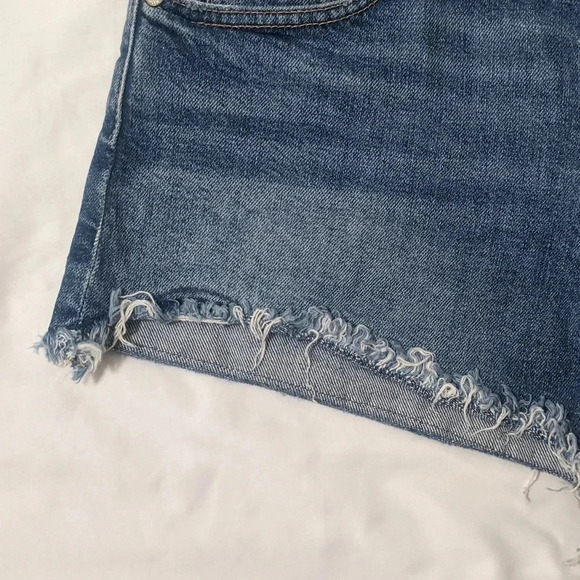 7 For All Mankind Distressed Denim Shorts, Color Blue Size 28 - Picture 5 of 13